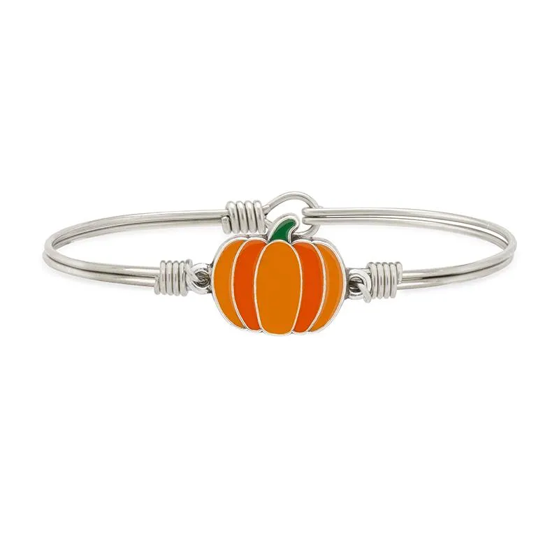 Fall Orange Pumpkin Bangle Bracelet