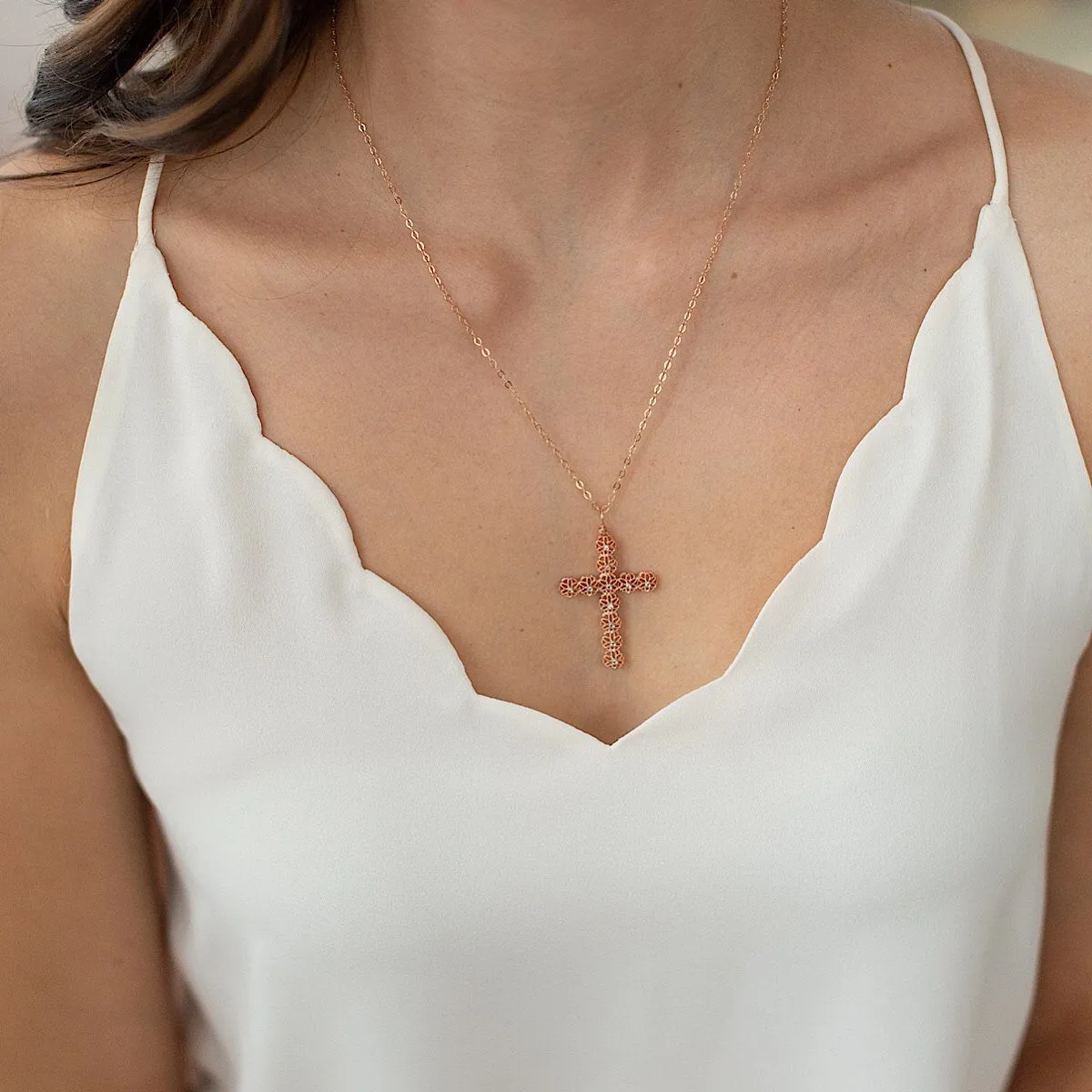 Filigree Cross Necklace