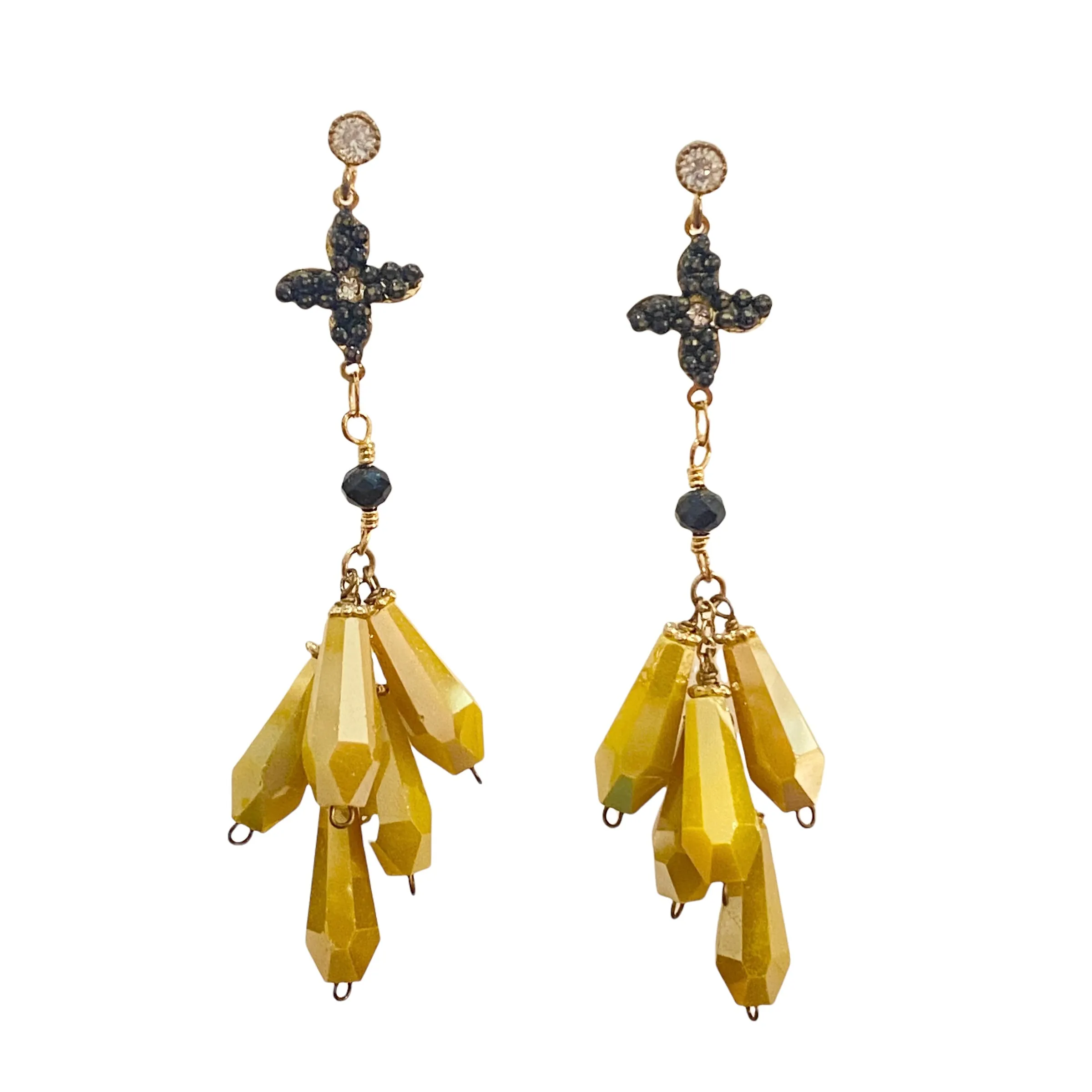 Flora Crystal Drop Earrings