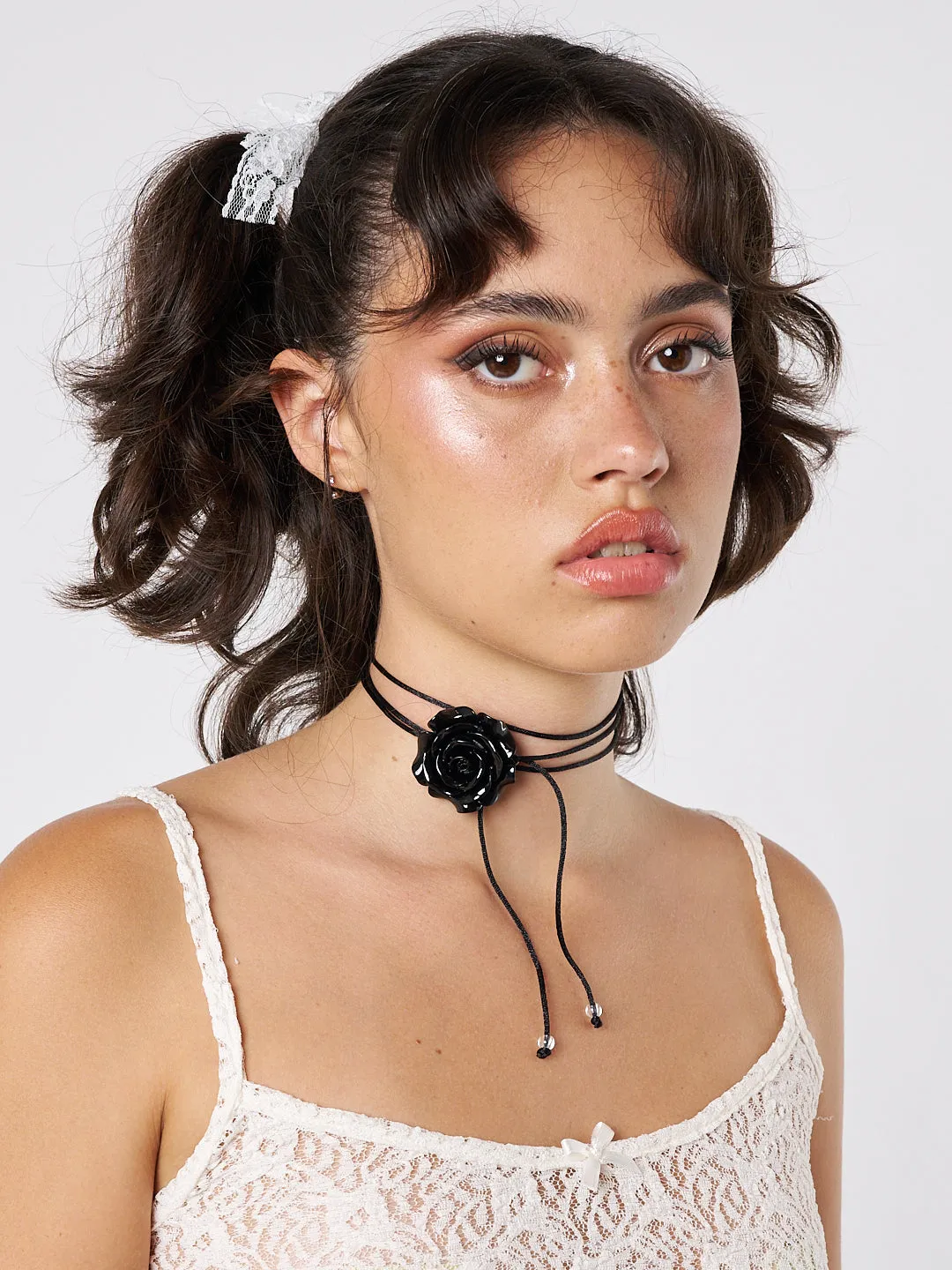 Forbidden Rose Black Choker Necklace