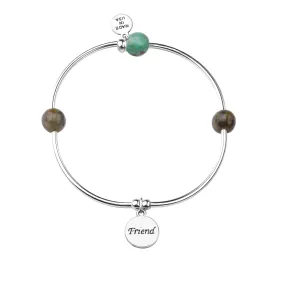 Friend | Soft Bangle Charm Bracelet | African Turquoise