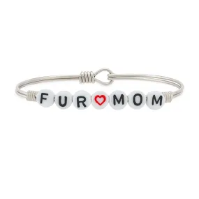 Fur Mom Letter Bead Bangle Bracelet