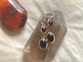 Garnet Ari Earrings - Double Drop