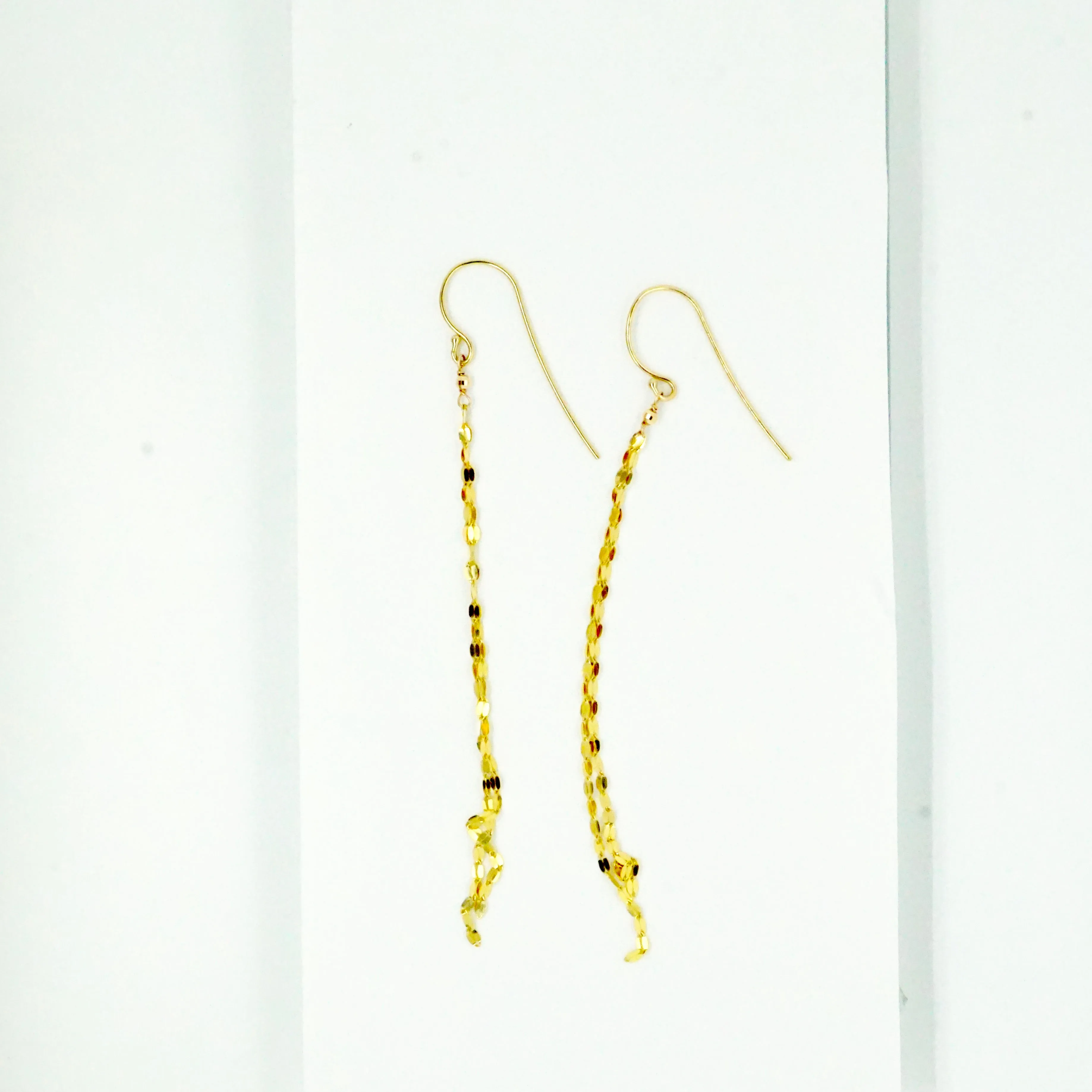 Gold Chain Earrings - Sparkly Chain Tassel Earrings - Gold Tassel Earrings