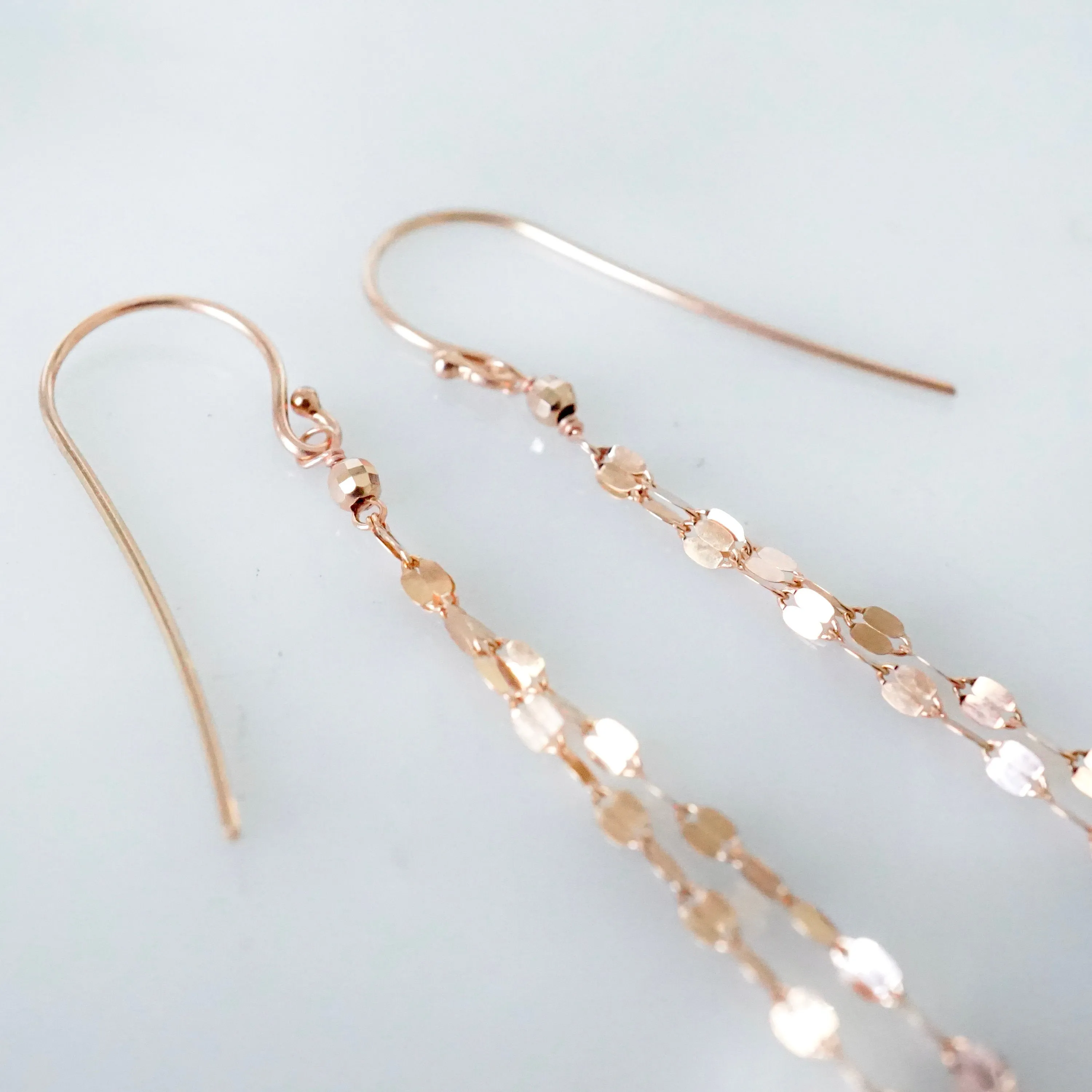 Gold Chain Earrings - Sparkly Chain Tassel Earrings - Gold Tassel Earrings