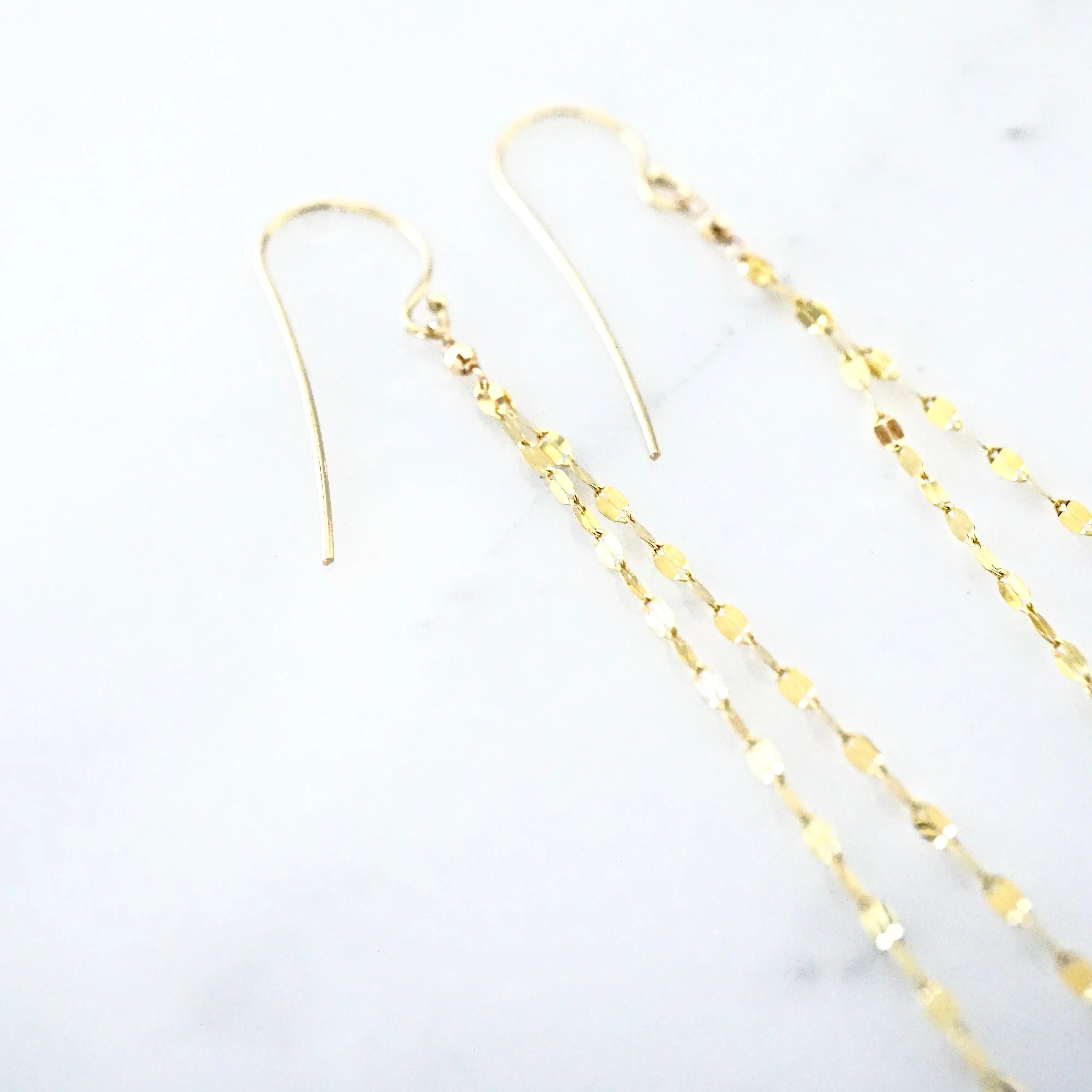 Gold Chain Earrings - Sparkly Chain Tassel Earrings - Gold Tassel Earrings