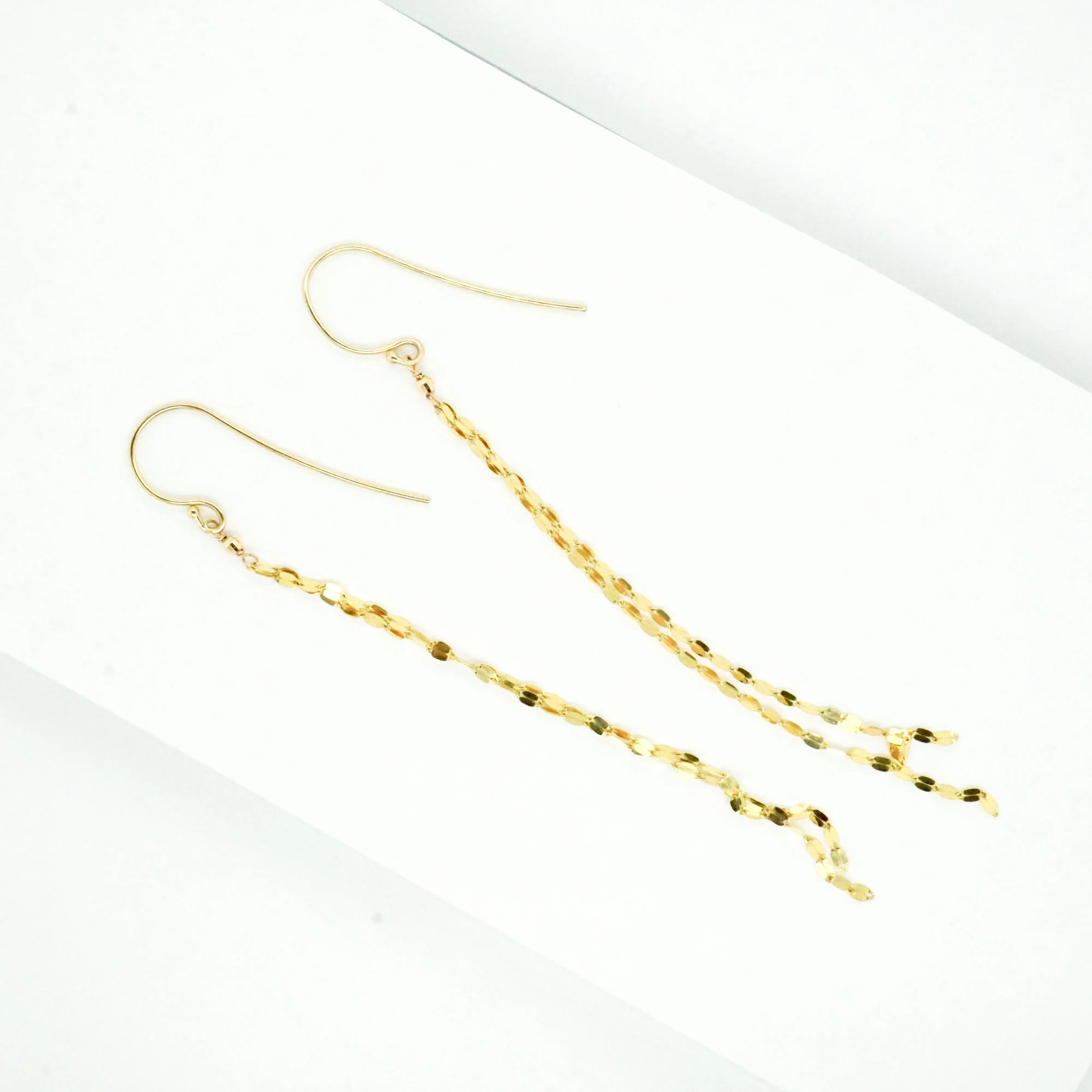 Gold Chain Earrings - Sparkly Chain Tassel Earrings - Gold Tassel Earrings