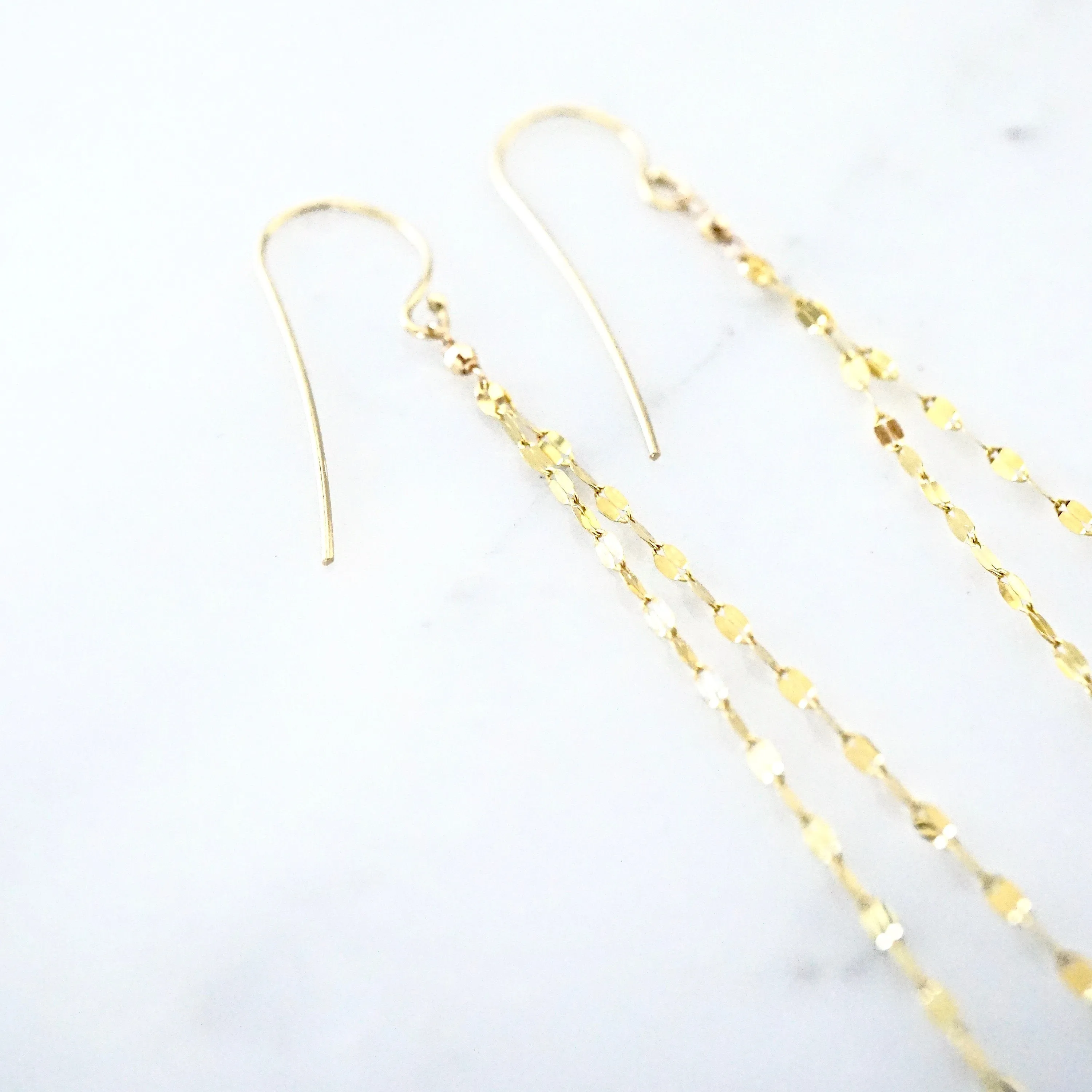 Gold Chain Earrings - Sparkly Chain Tassel Earrings - Gold Tassel Earrings