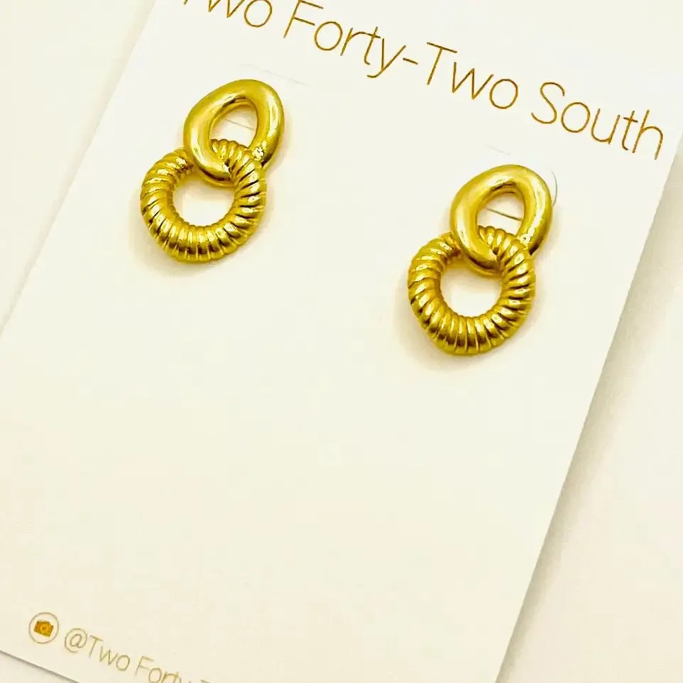 Gold Double Drop Earrings