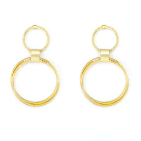 Gold Tone Round Drop Earrings