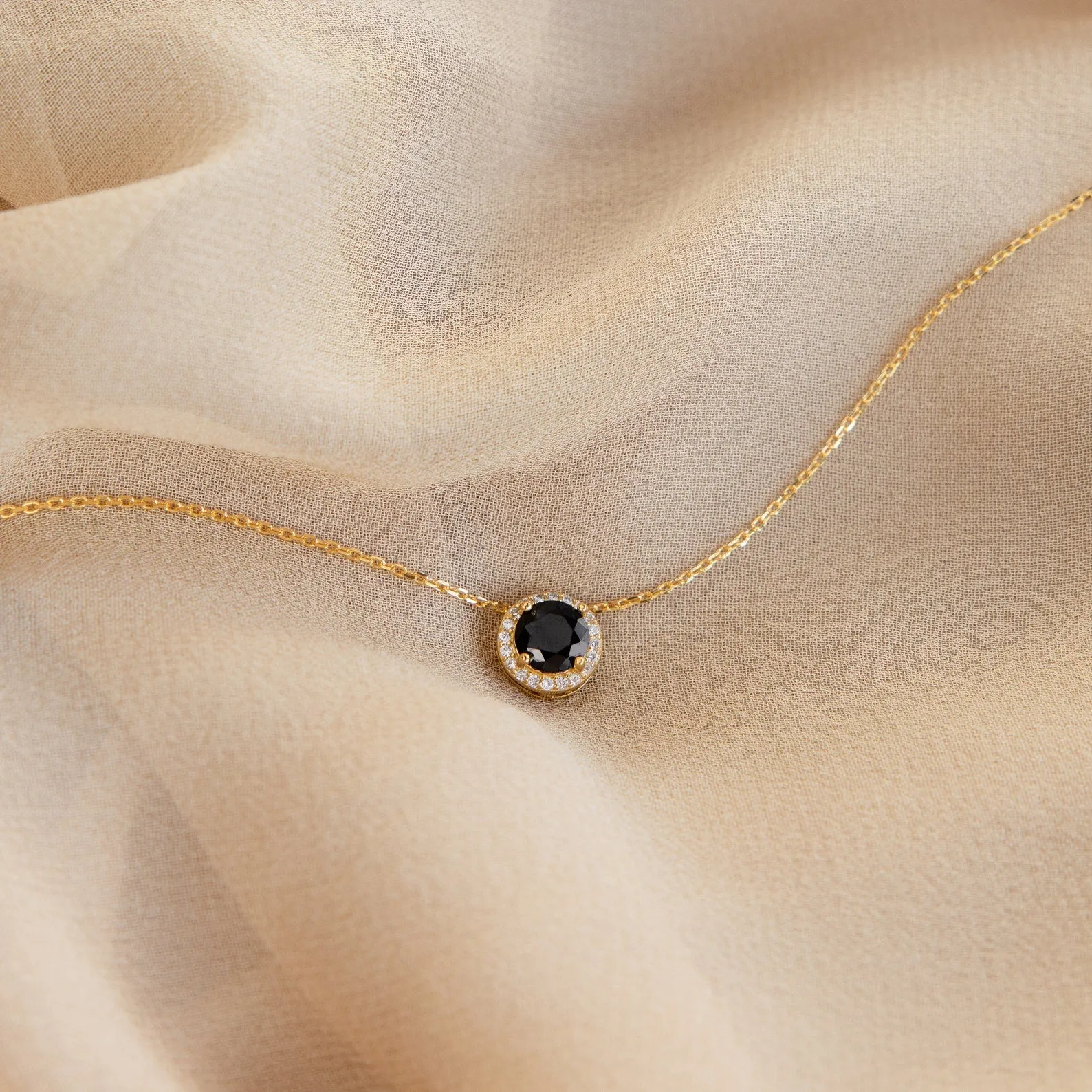 Halo Birthstone Necklace