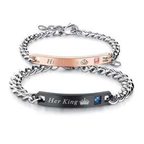 His Queen Her King - Couple Bracelets