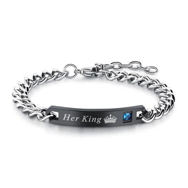 His Queen Her King - Couple Bracelets