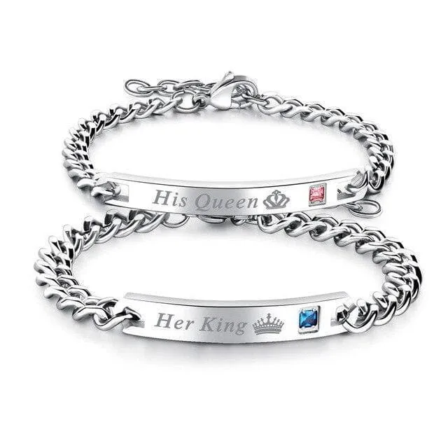 His Queen Her King - Couple Bracelets