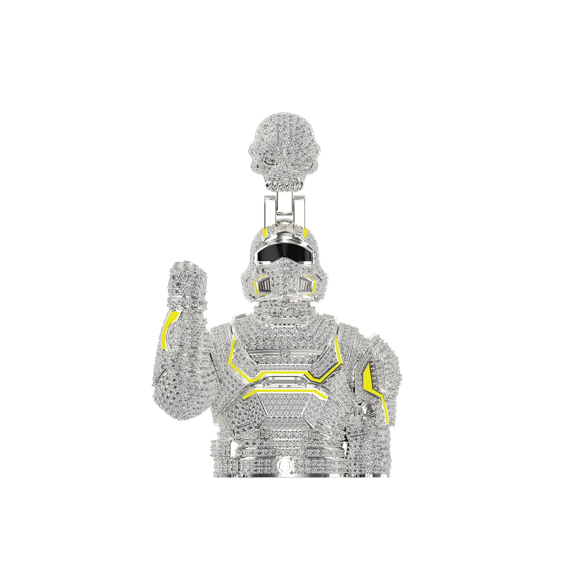 Iced-Out Helldivers-Themed Bust Pendant