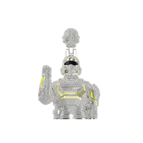 Iced-Out Helldivers-Themed Bust Pendant