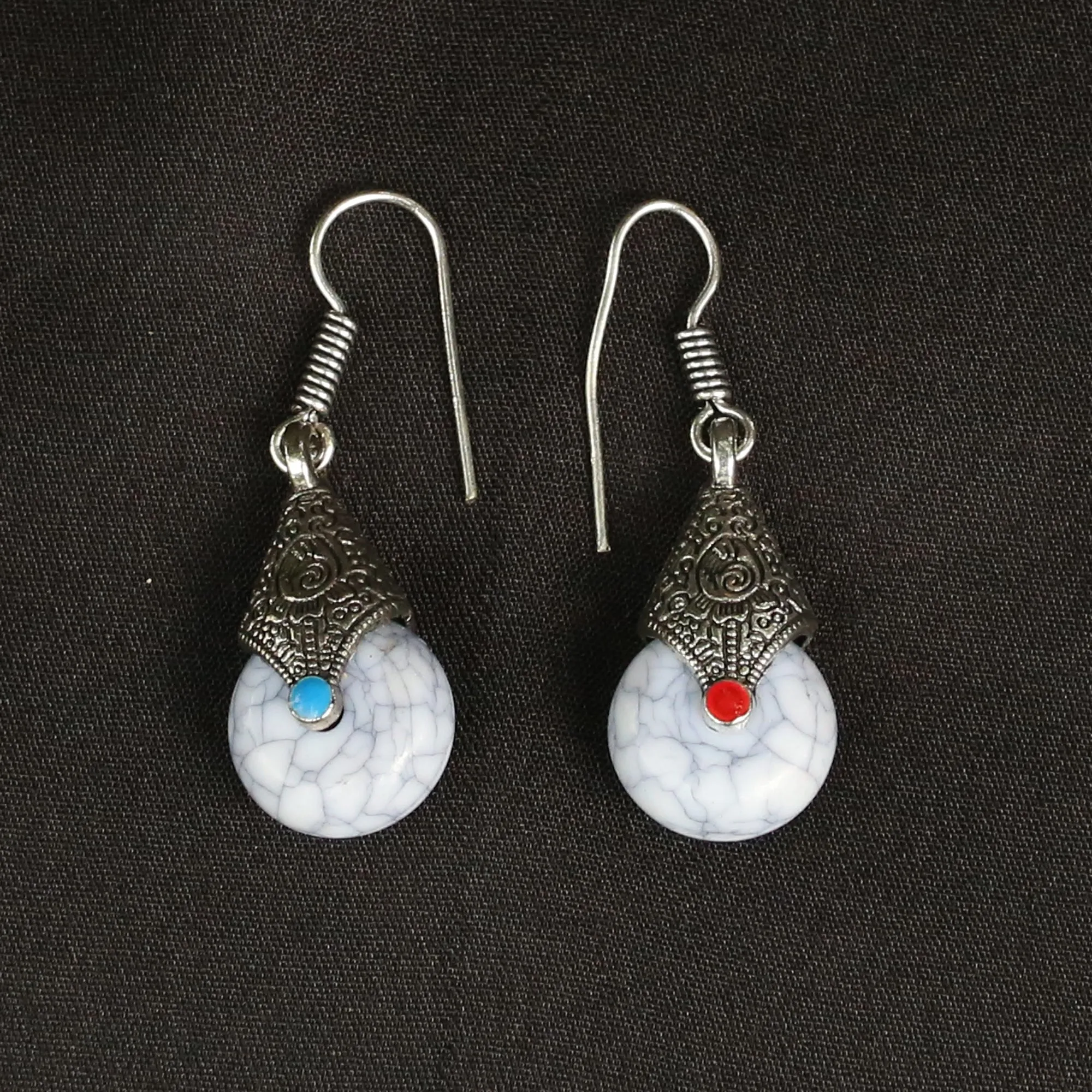 Imeora  White Drop Earrings