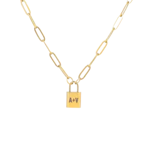 Initial Lock Pendant Necklace