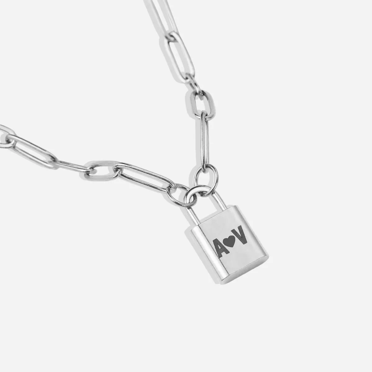 Initial Lock Pendant Necklace