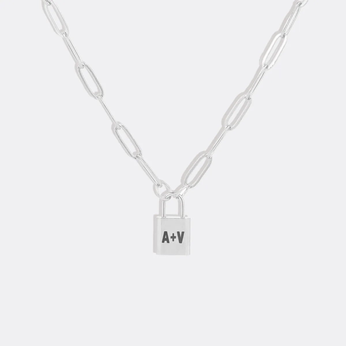 Initial Lock Pendant Necklace