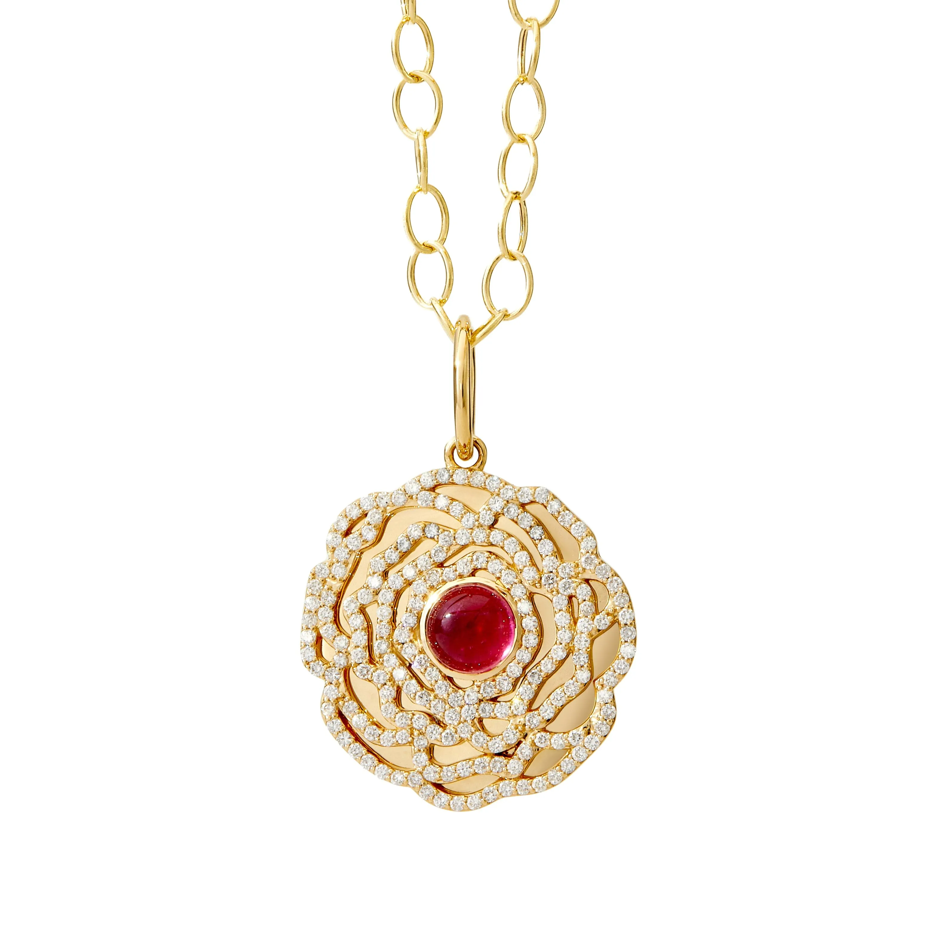 Jardin Rose Diamond Pendant