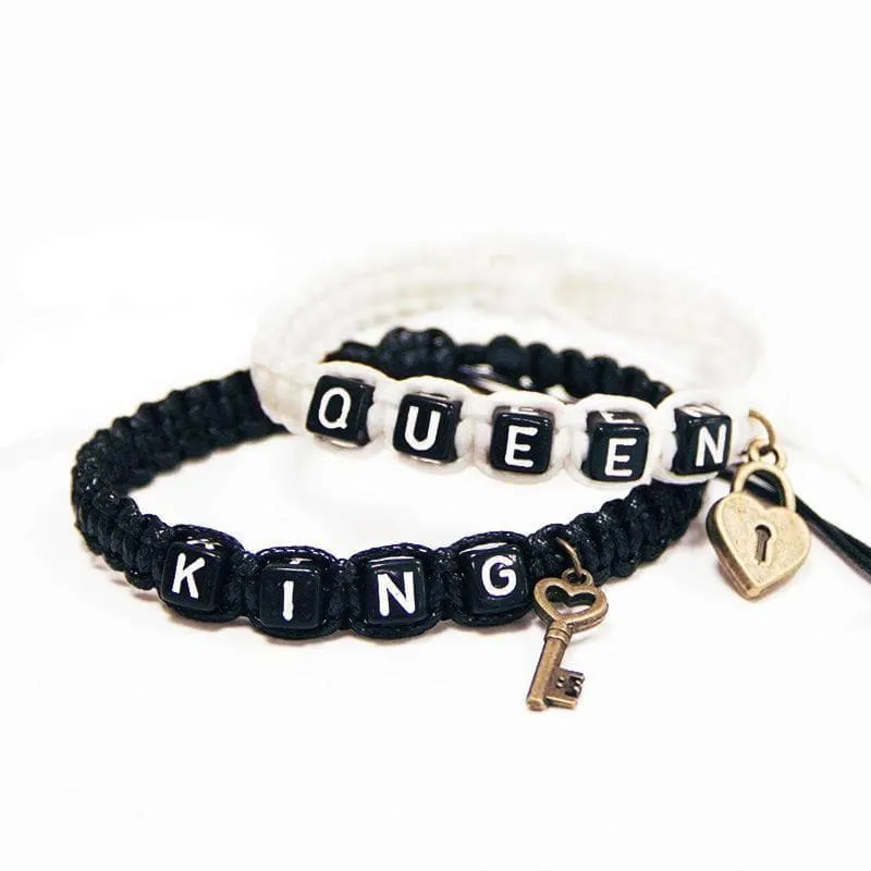 King and Queen Handmade Rope Bracelets for Lovers