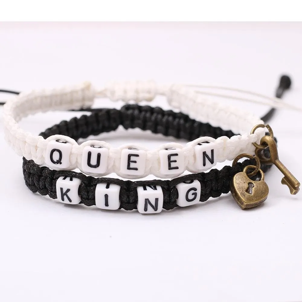 King and Queen Handmade Rope Bracelets for Lovers