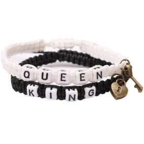 King and Queen Handmade Rope Bracelets for Lovers