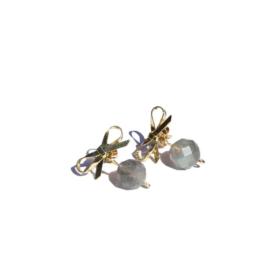 Labradorite Bow Earrings