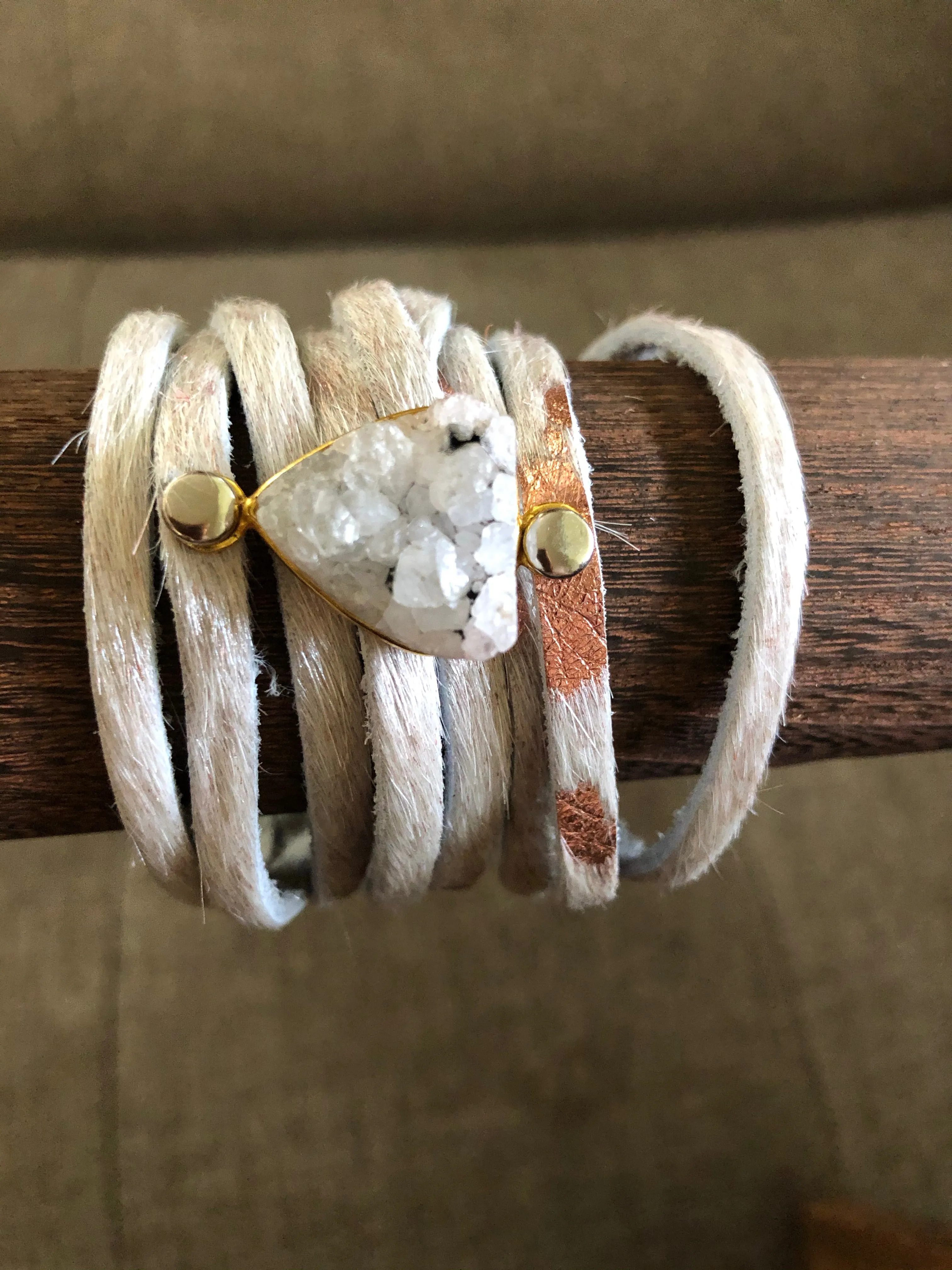 Leather and Druzy Bracelets