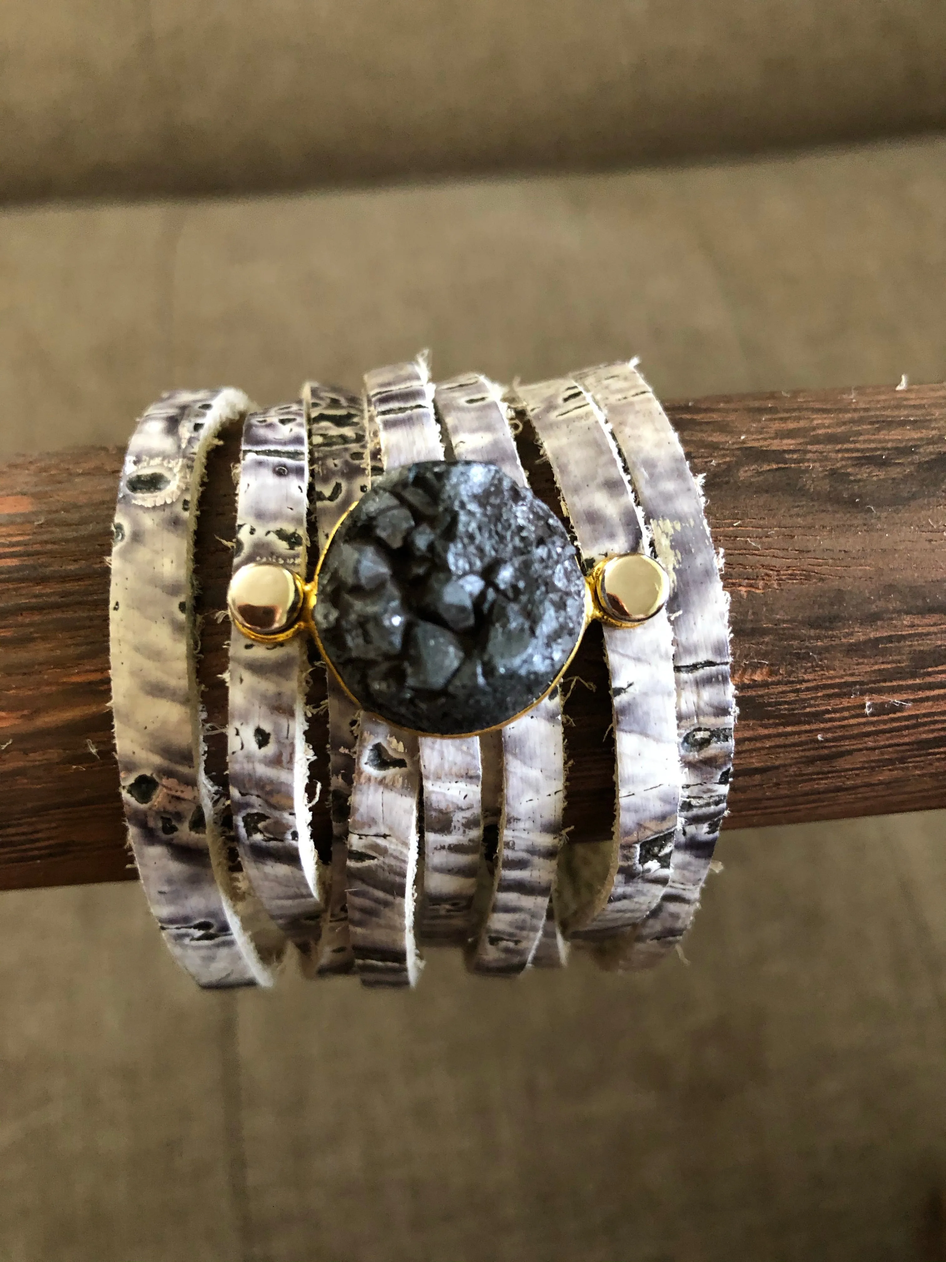 Leather and Druzy Bracelets