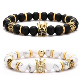 Luxury Distance Crown Bracelets for Couples (Set of 2)