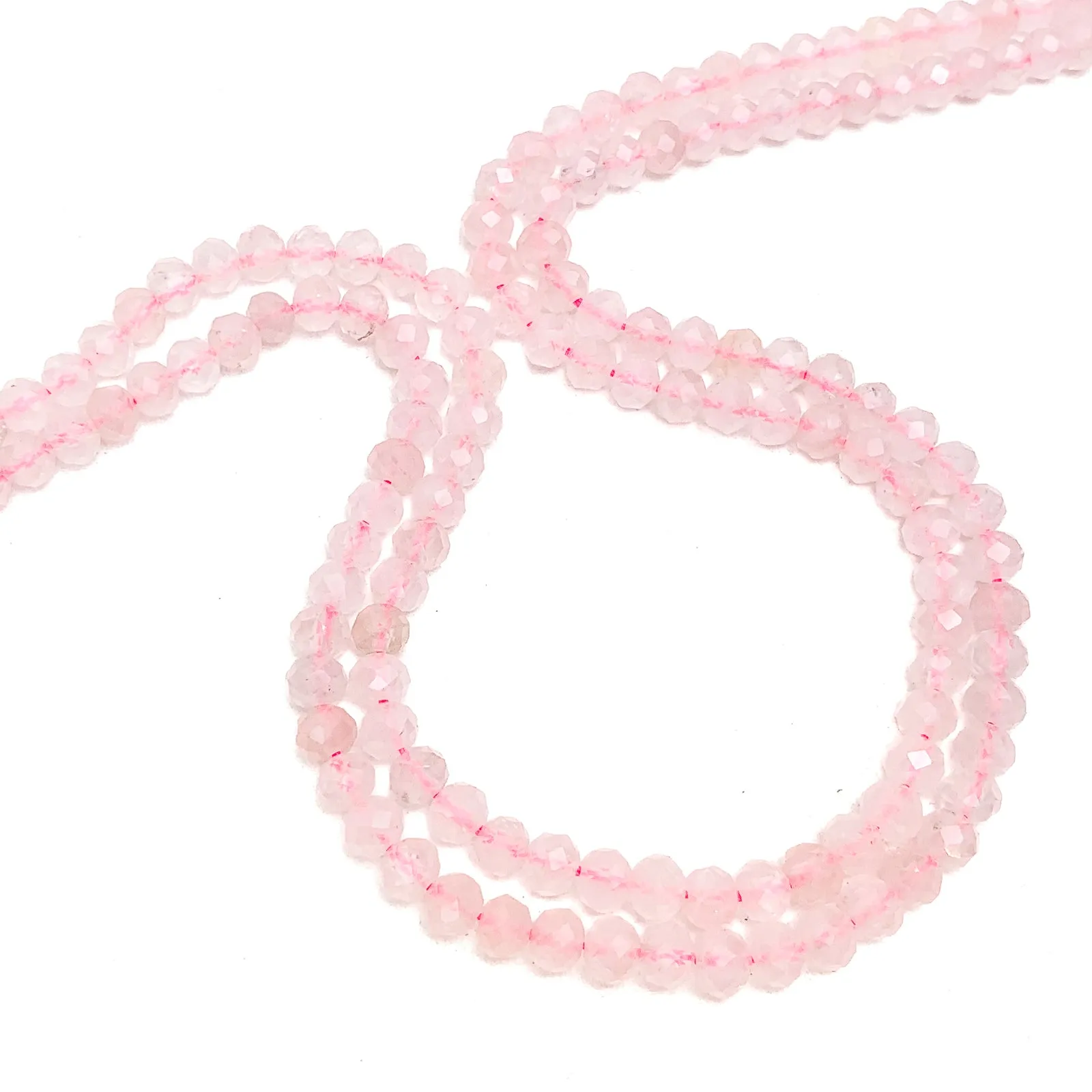 Madagascar Rose Quartz 5.5mm Faceted Rounds Bead Strand