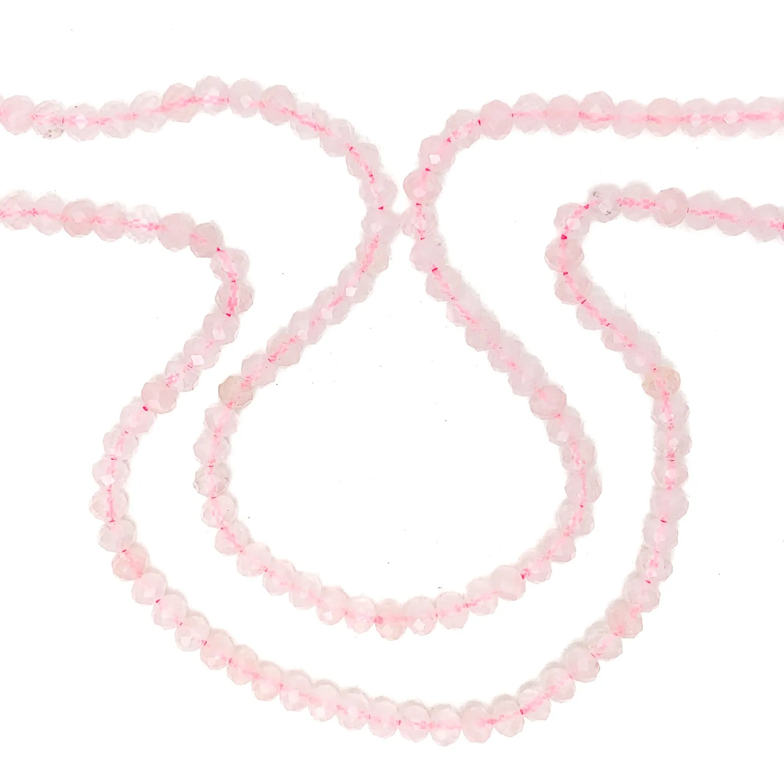 Madagascar Rose Quartz 5.5mm Faceted Rounds Bead Strand