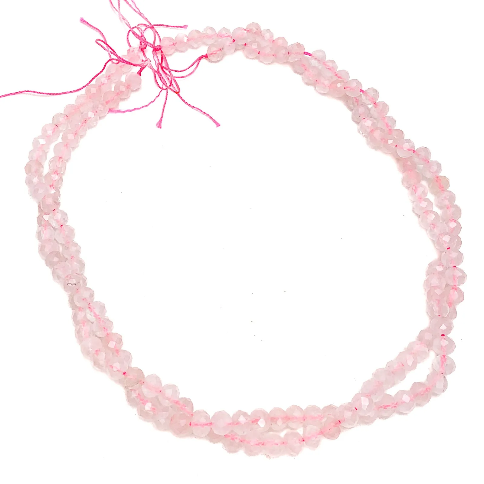 Madagascar Rose Quartz 5.5mm Faceted Rounds Bead Strand