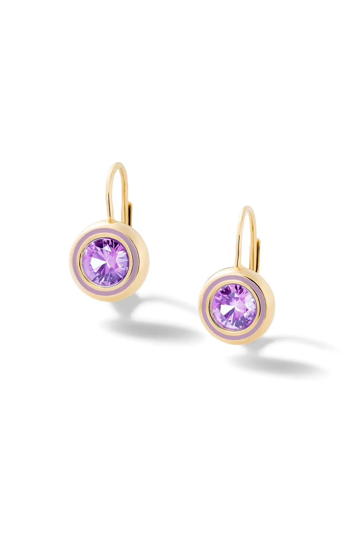 Madison Round Bezel Drop Earrings