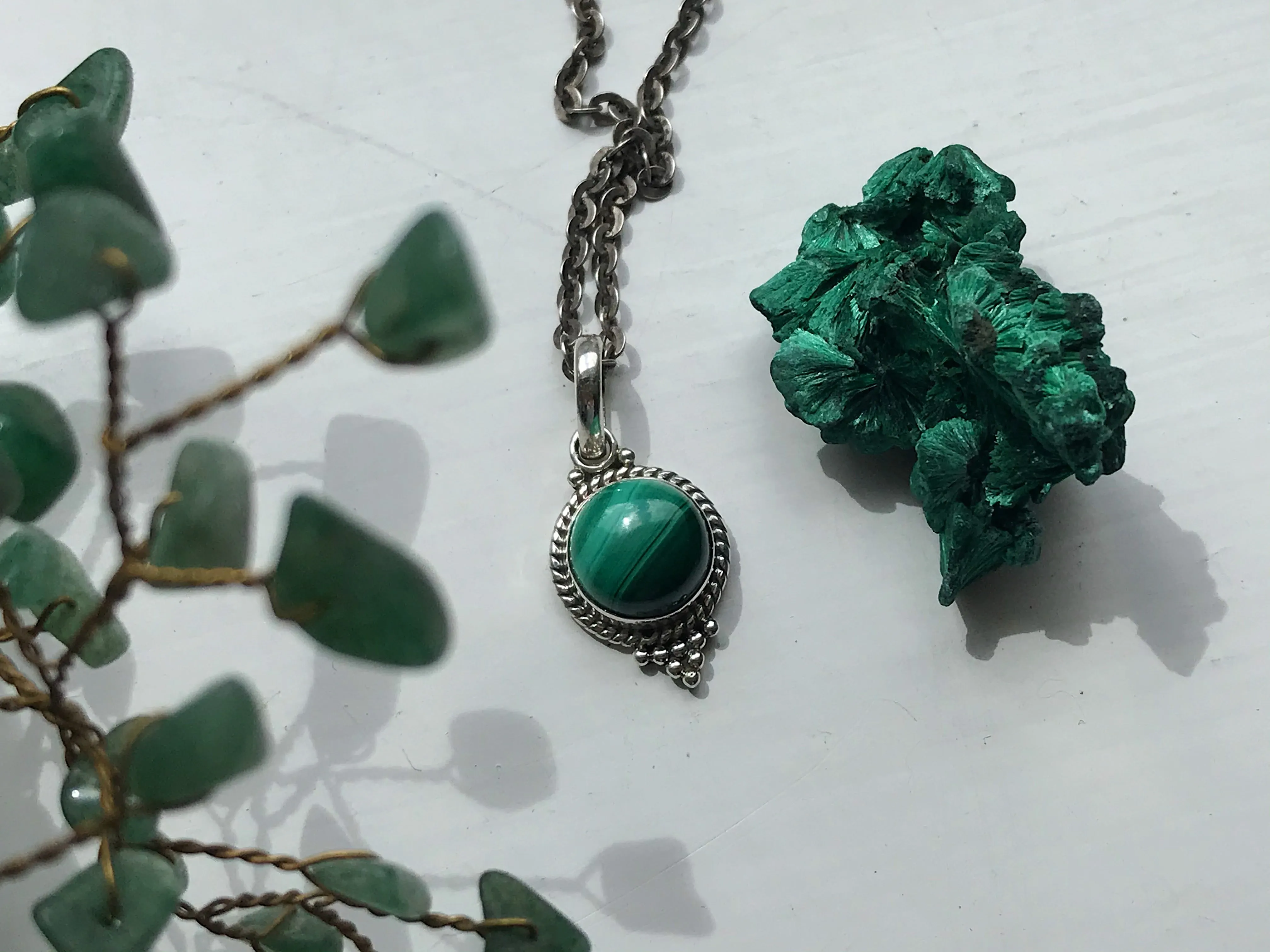 Malachite Cassia Dot Pendant