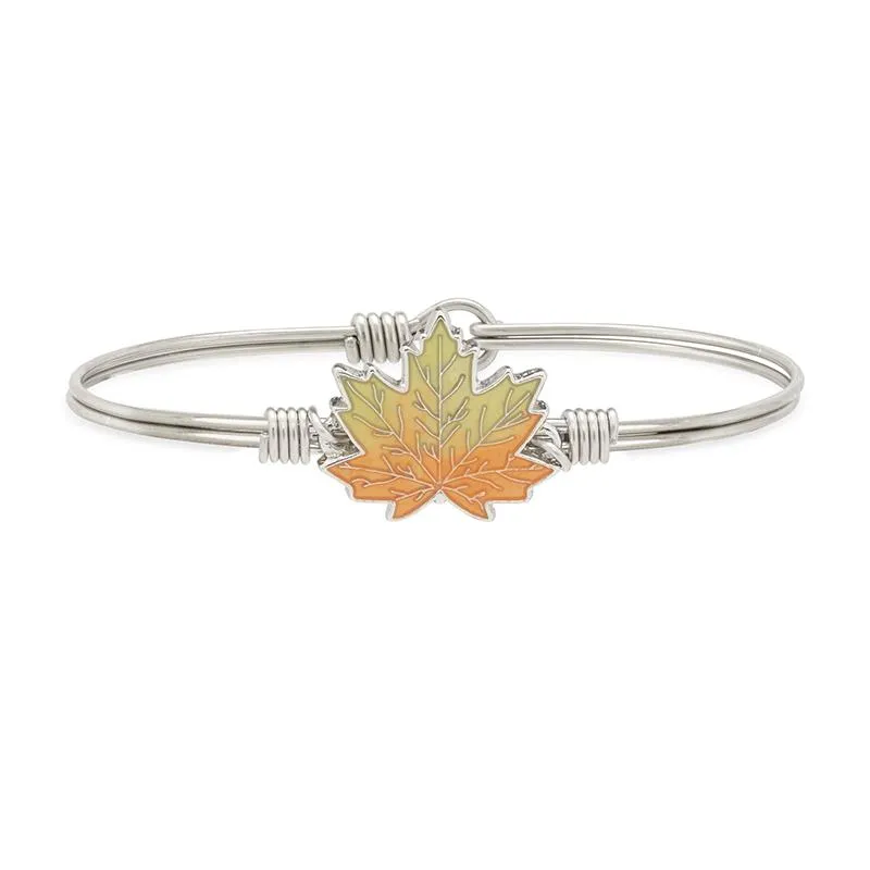 Maple Leaf Bangle Bracelet for Growth