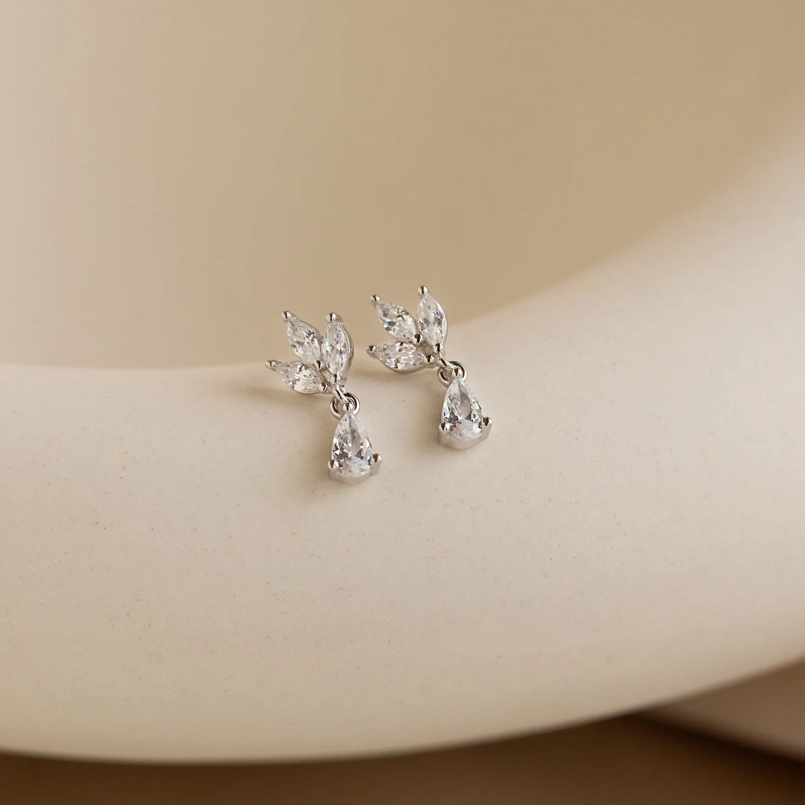 Marquise Diamond Drop Studs