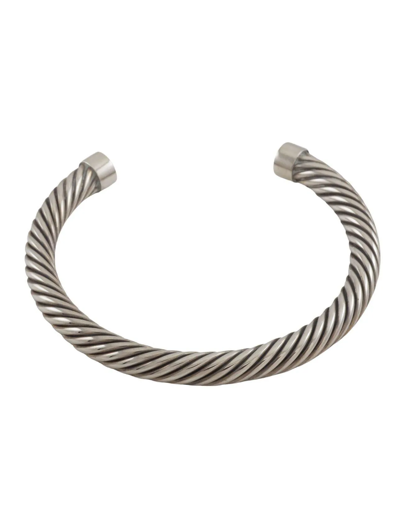 Mens Sterling Silver Twisted Cuff Bangle