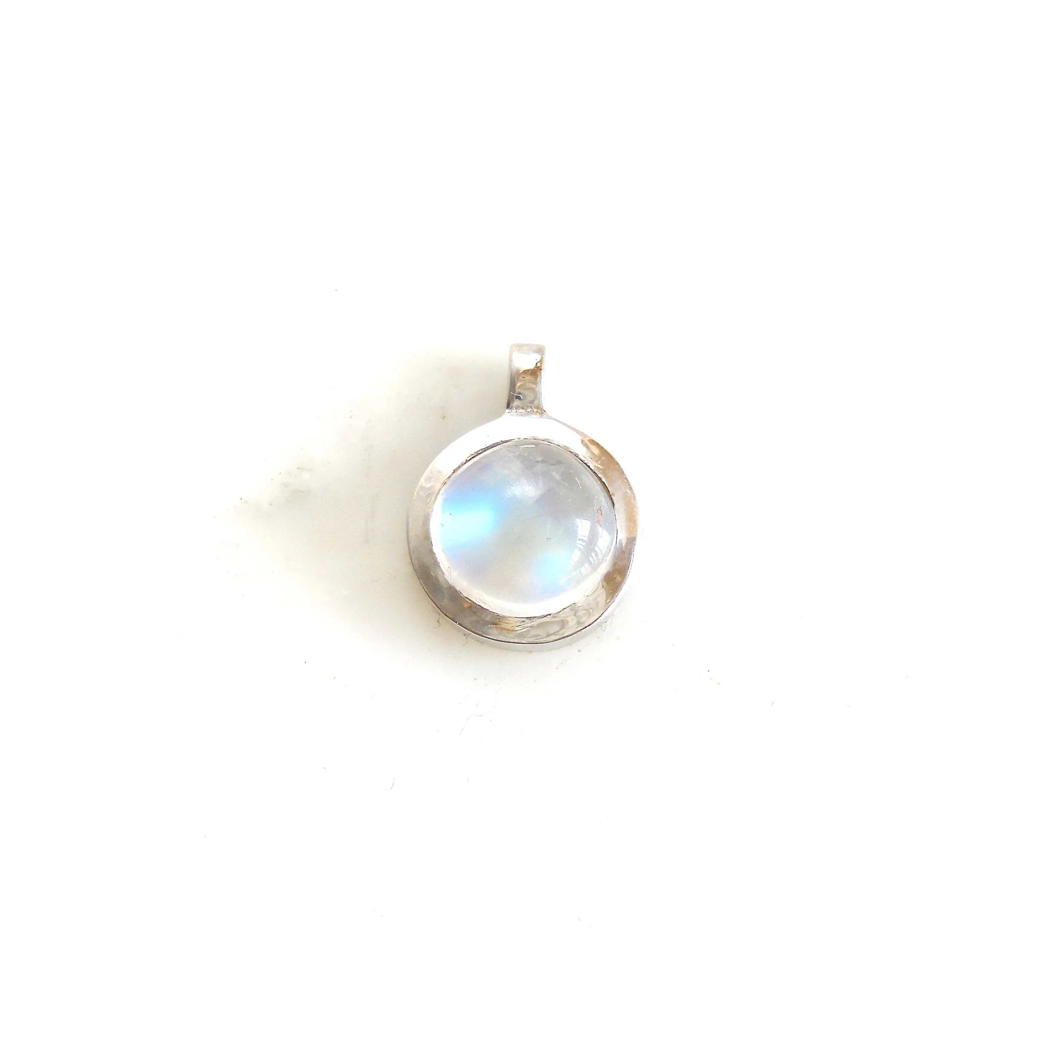 Moonstone Bezel White Gold Pendant - Bezel Moonstone Pendant - Moonstone Pendant