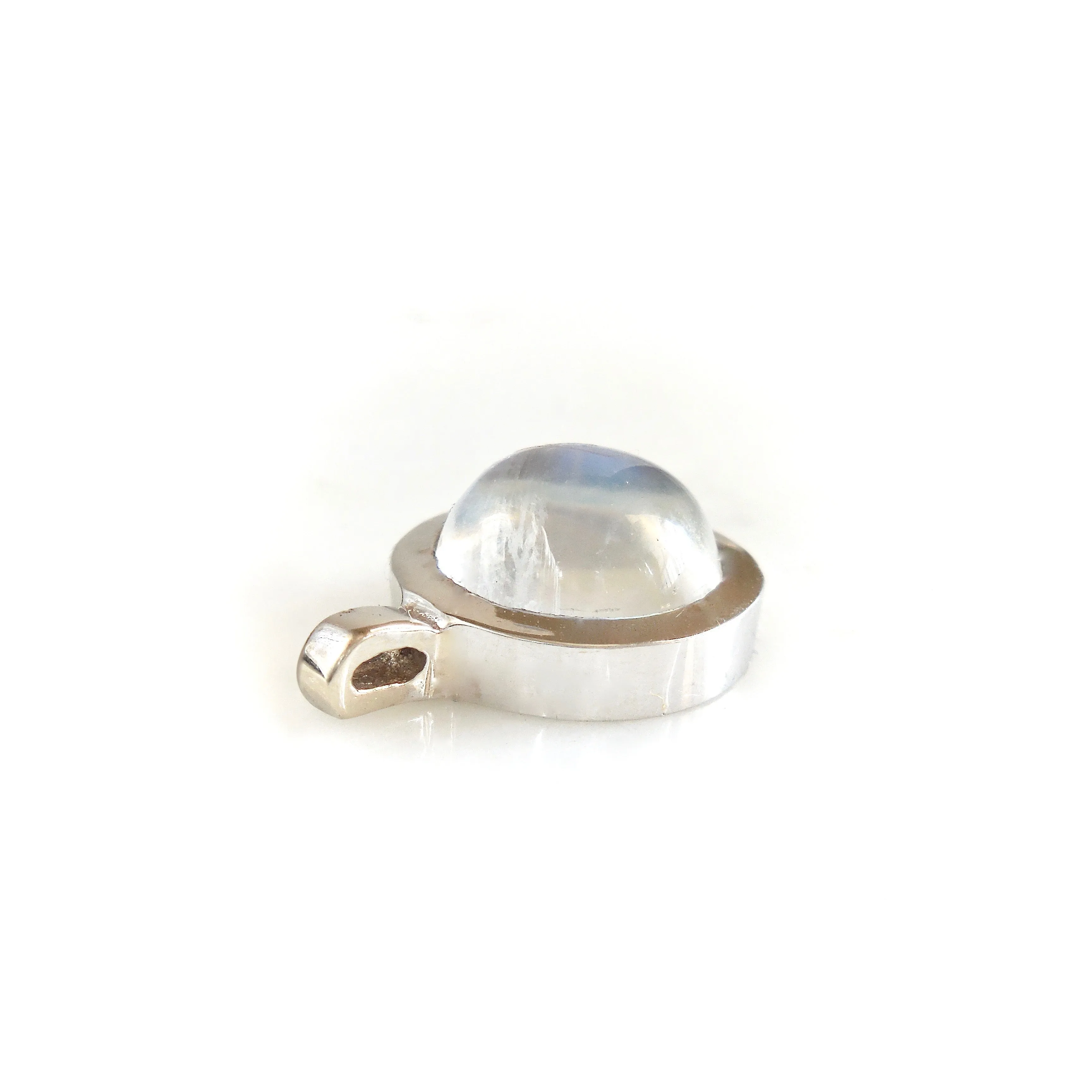 Moonstone Bezel White Gold Pendant - Bezel Moonstone Pendant - Moonstone Pendant