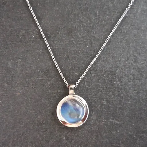 Moonstone Bezel White Gold Pendant - Bezel Moonstone Pendant - Moonstone Pendant