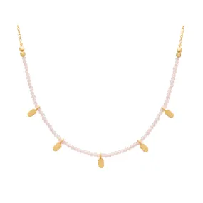 MURKANI Rose Quartz Choker GOLD