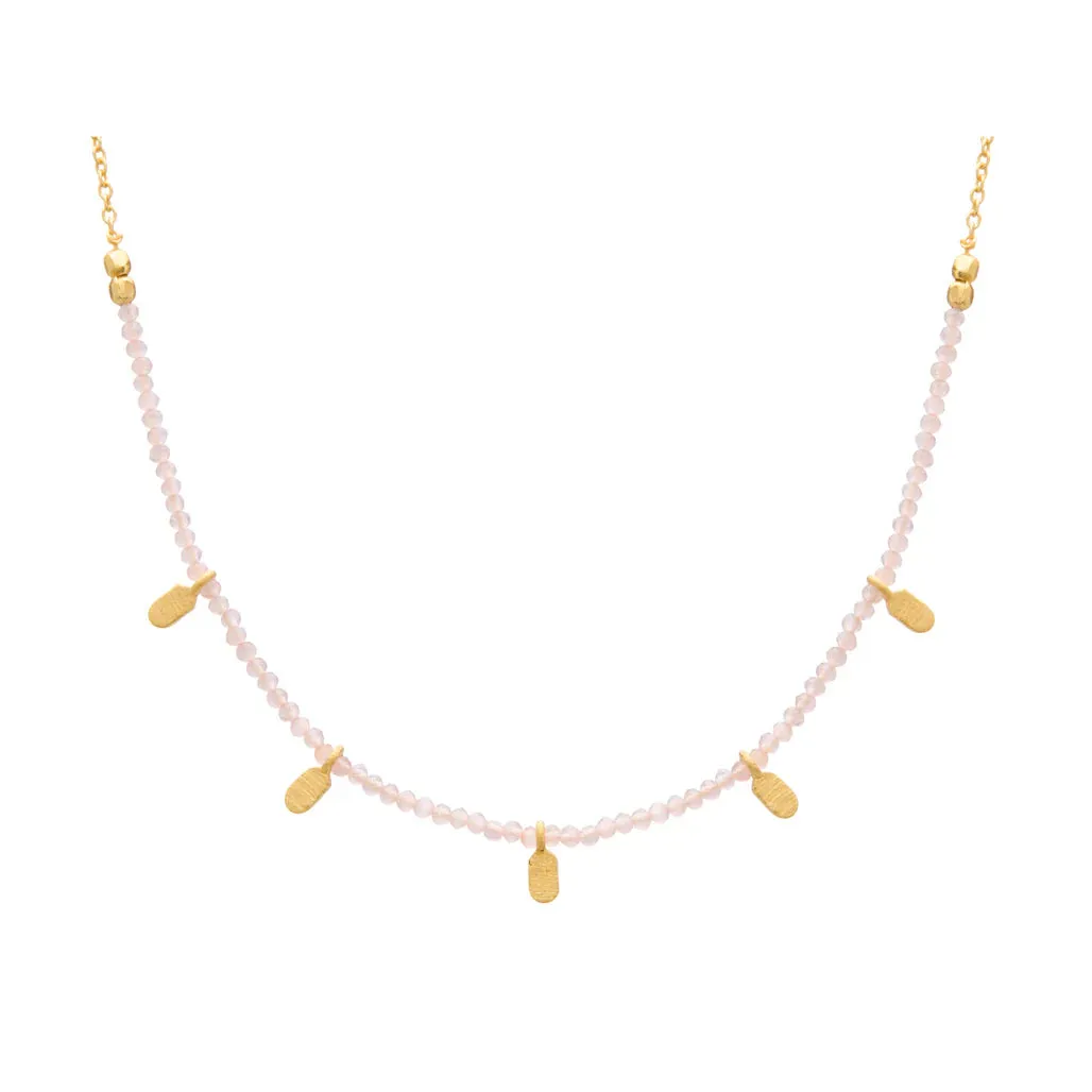 MURKANI Rose Quartz Choker GOLD