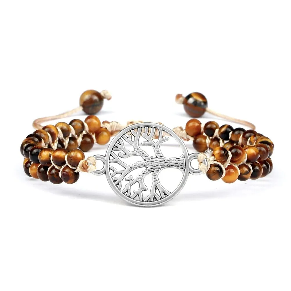 Natural Tiger Eye Tree Of Life Bracelet