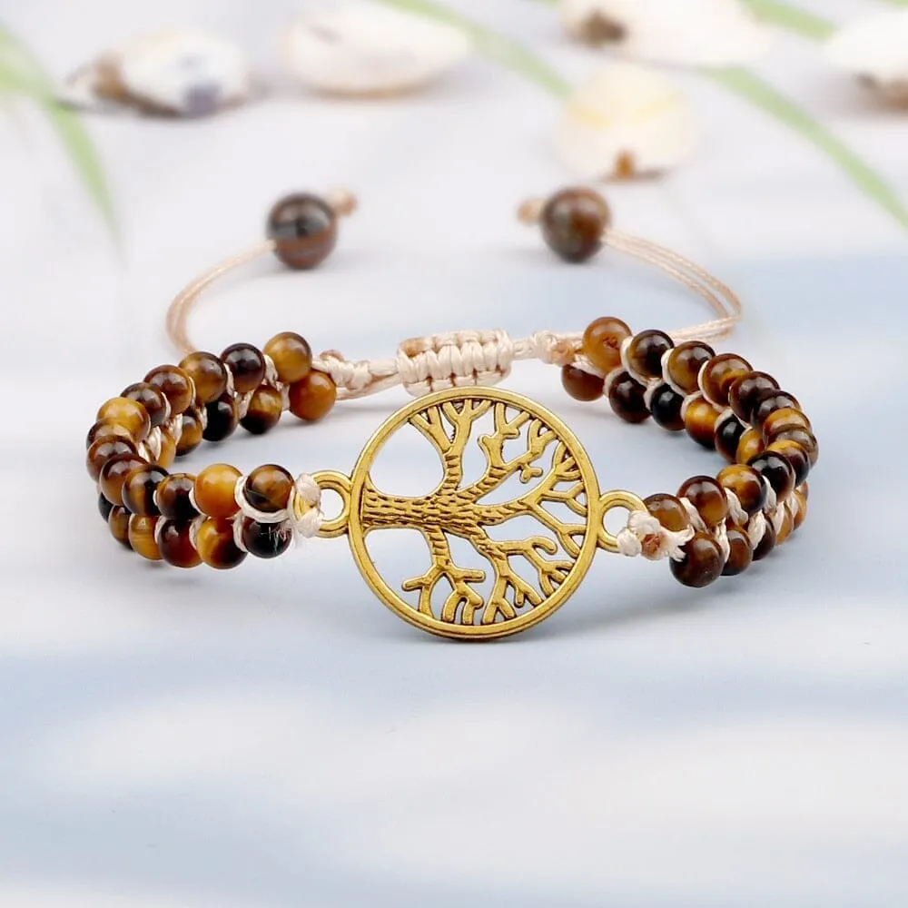 Natural Tiger Eye Tree Of Life Bracelet