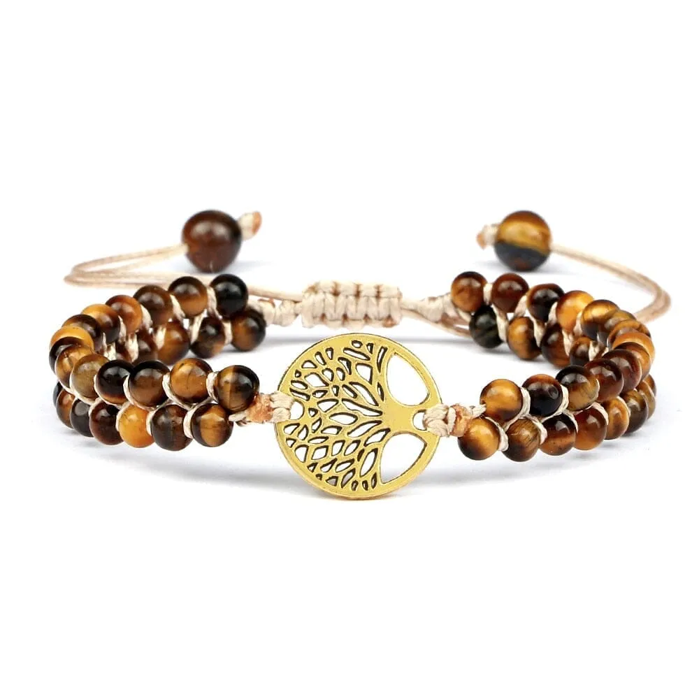 Natural Tiger Eye Tree Of Life Bracelet