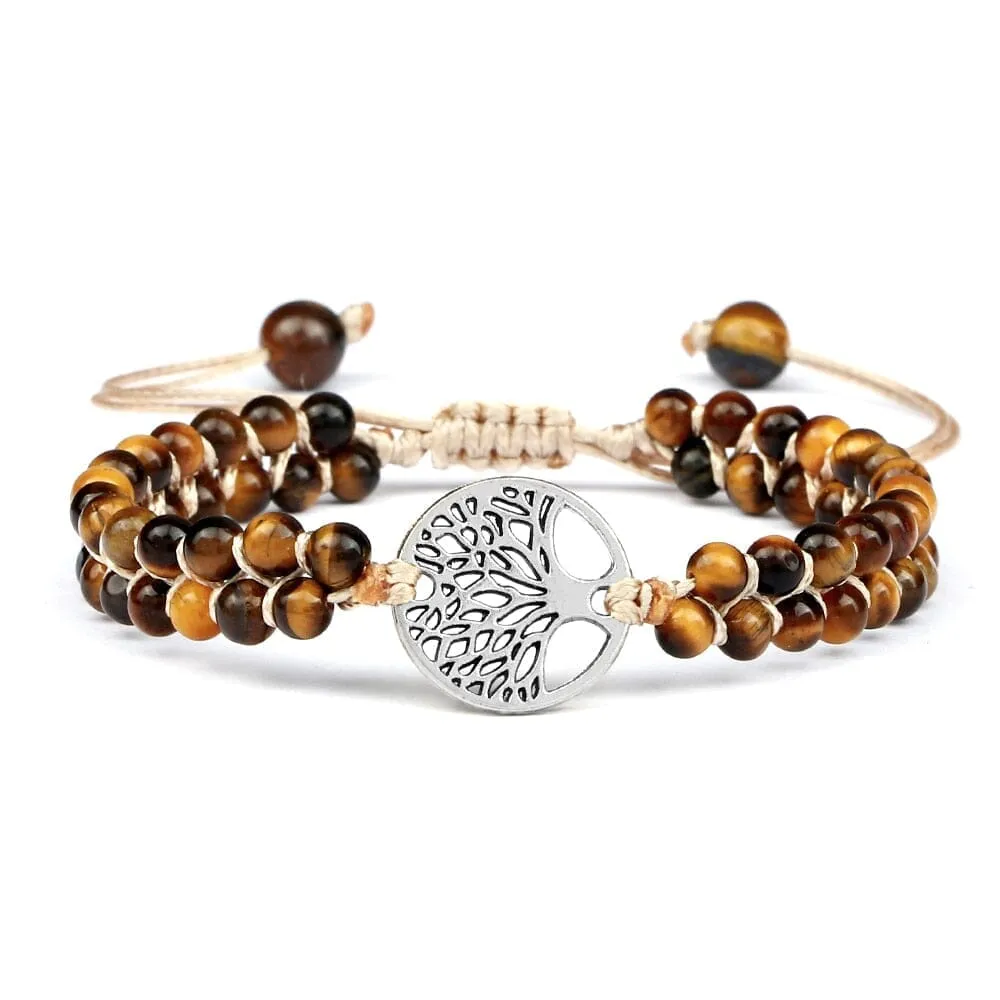 Natural Tiger Eye Tree Of Life Bracelet