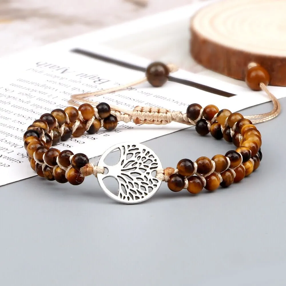 Natural Tiger Eye Tree Of Life Bracelet